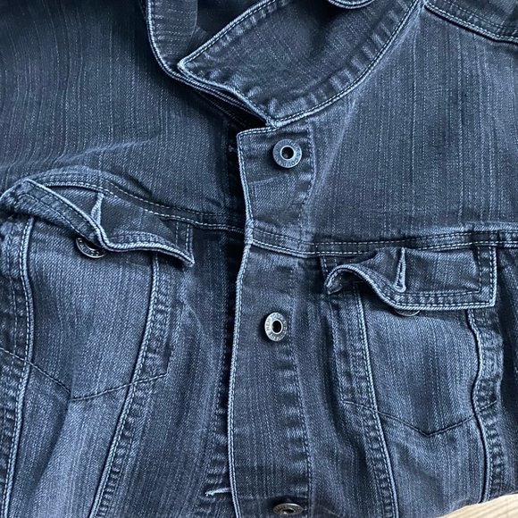 New York & Co Denim Jacket Black Women's XL Streetwear Jean Jacket - Picture 4 of 4